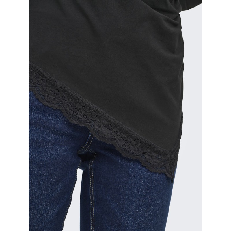 ONLY Live Love L/S Ruching Top - Sort