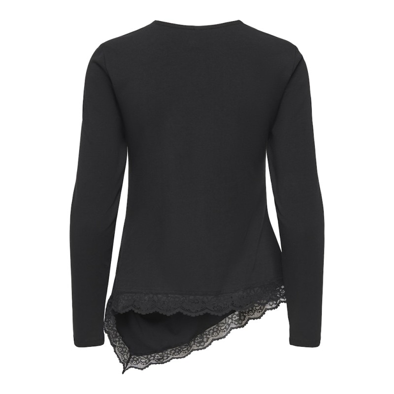 ONLY Live Love L/S Ruching Top - Sort