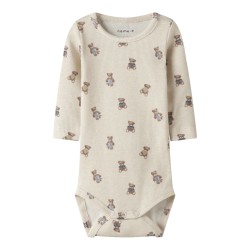 NAME IT Baby Den Kab L/S Bodystocking - Peyote Melange