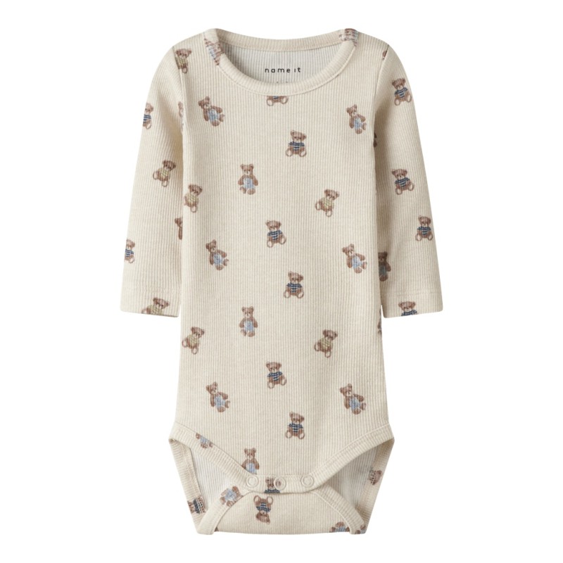 NAME IT Baby Den Kab L/S Bodystocking - Peyote Melange