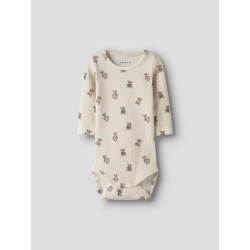 NAME IT Baby Den Kab L/S Bodystocking - Peyote Melange