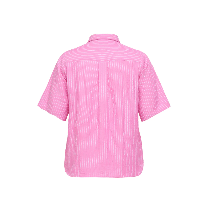 ONLY CARMAKOMA Dea S/S Stribet Skjorte - Wild Orchid