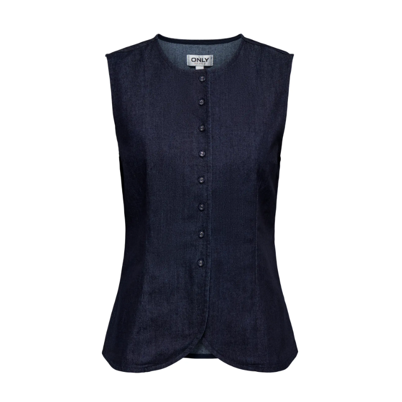 ONLY LASHYBY Demim Vest - Dark Blue Denim