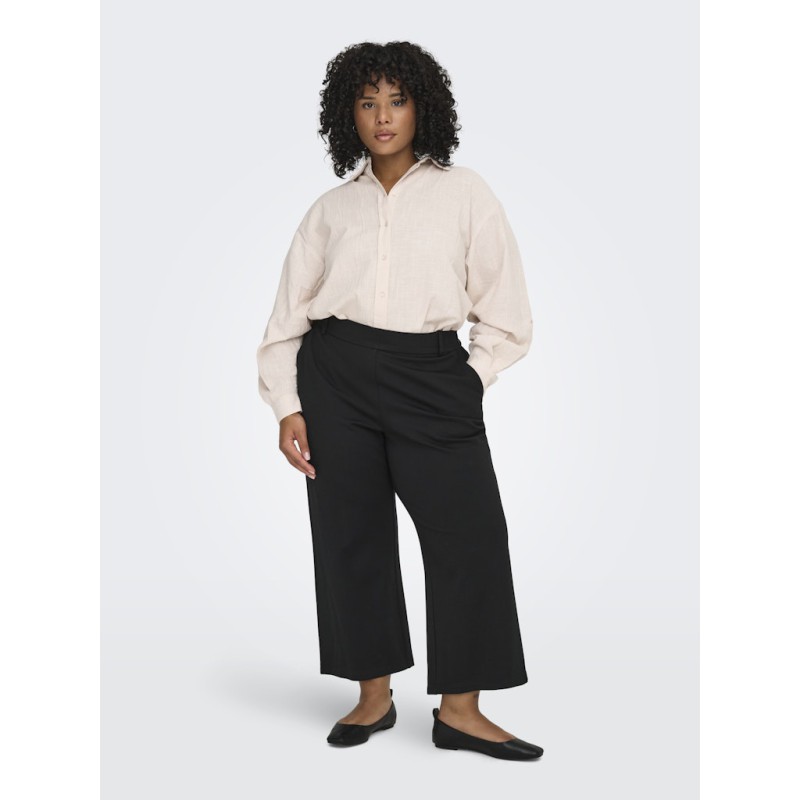 ONLY CARMAKOMA Goldtrash HW Straight Culotte Bukser - Sort