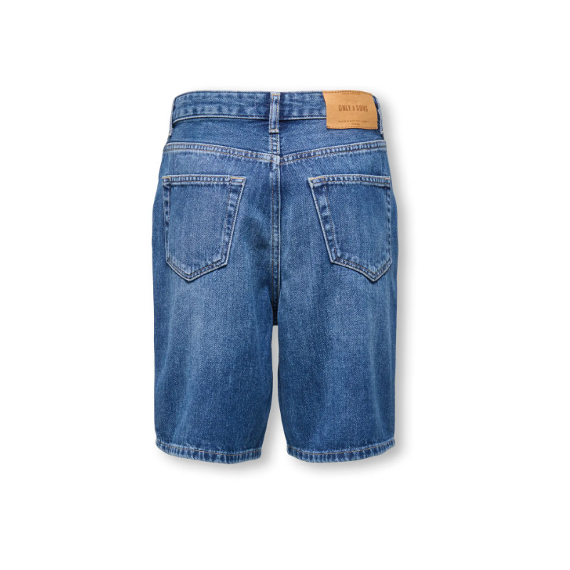 ONLY & SONS Fade Loose Denim Shorts - Medium Blue Denim
