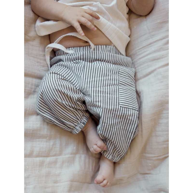 NAME IT Baby Far Stribet Bukser - Cloud Dancer