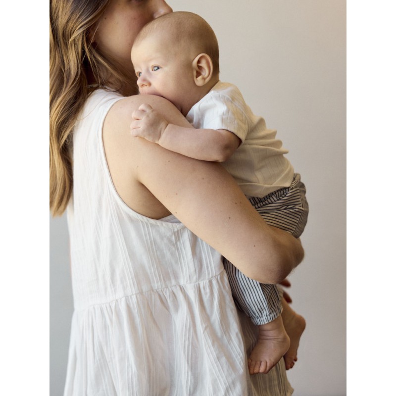 NAME IT Baby Far Stribet Bukser - Cloud Dancer