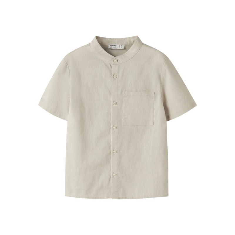 NAME IT Kids Falinnen S/S Skjorte - Peyote Melange