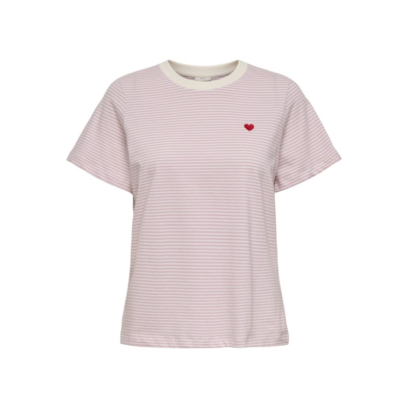 JDY Pisa S/S Print Top - Cloud Dancer /Fragrant Lilac