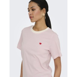 JDY Pisa S/S Print Top - Cloud Dancer /Fragrant Lilac