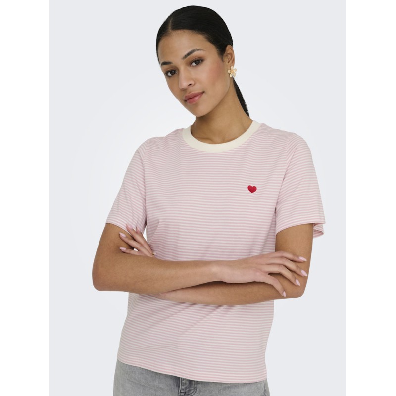 JDY Pisa S/S Print Top - Cloud Dancer /Fragrant Lilac