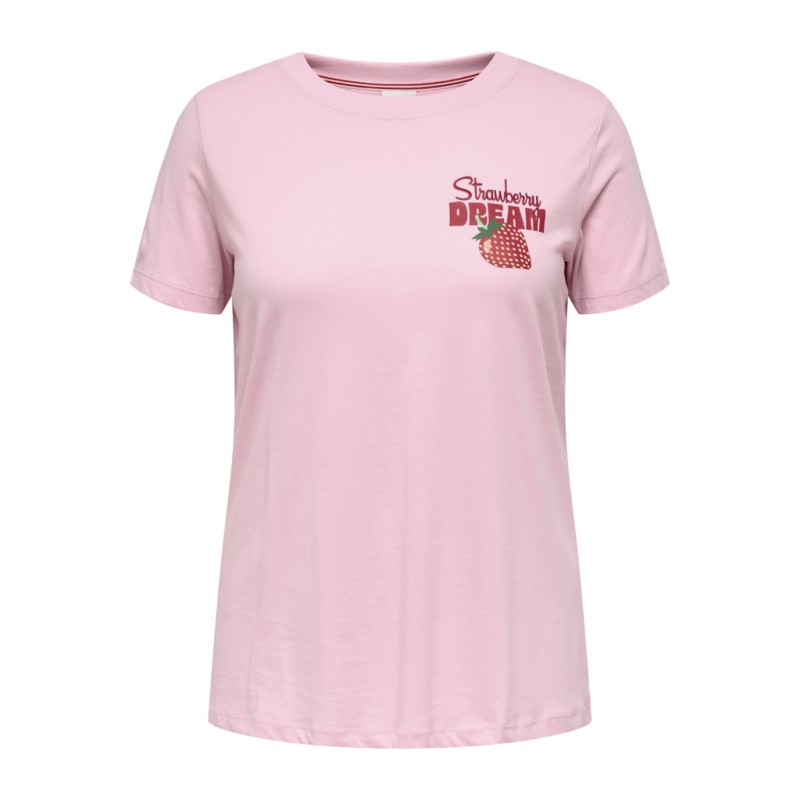 ONLY CARMAKOMA Addison S/S T-shirt - Romance Rose/Strawberry Dream