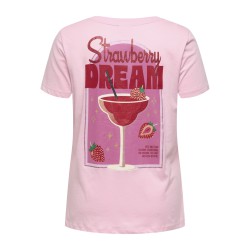 ONLY CARMAKOMA Addison S/S T-shirt - Romance Rose/Strawberry Dream