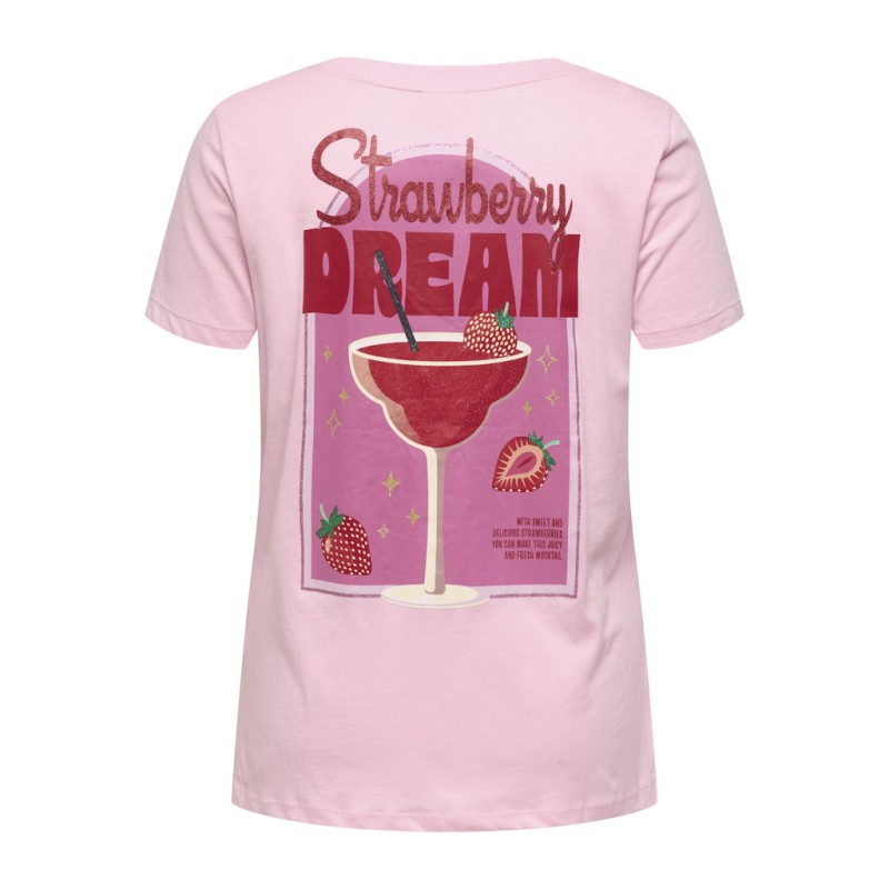 ONLY CARMAKOMA Addison S/S T-shirt - Romance Rose/Strawberry Dream