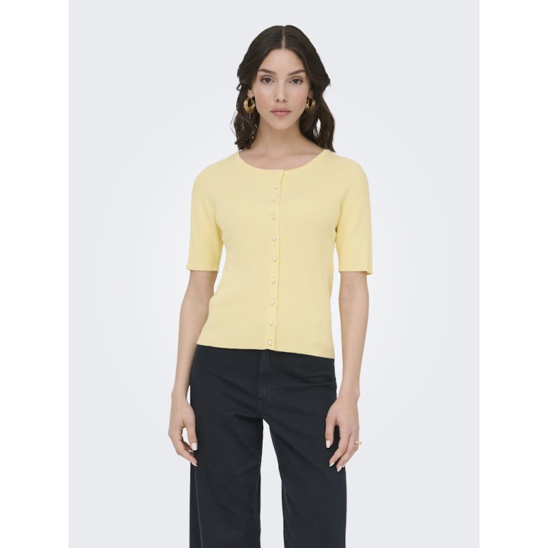 JDY Gaby 2/4 Perle Strik Cardigan - Double Cream