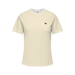 JDY Pisa S/S Print Top - Cloud Dancer / Double Cream