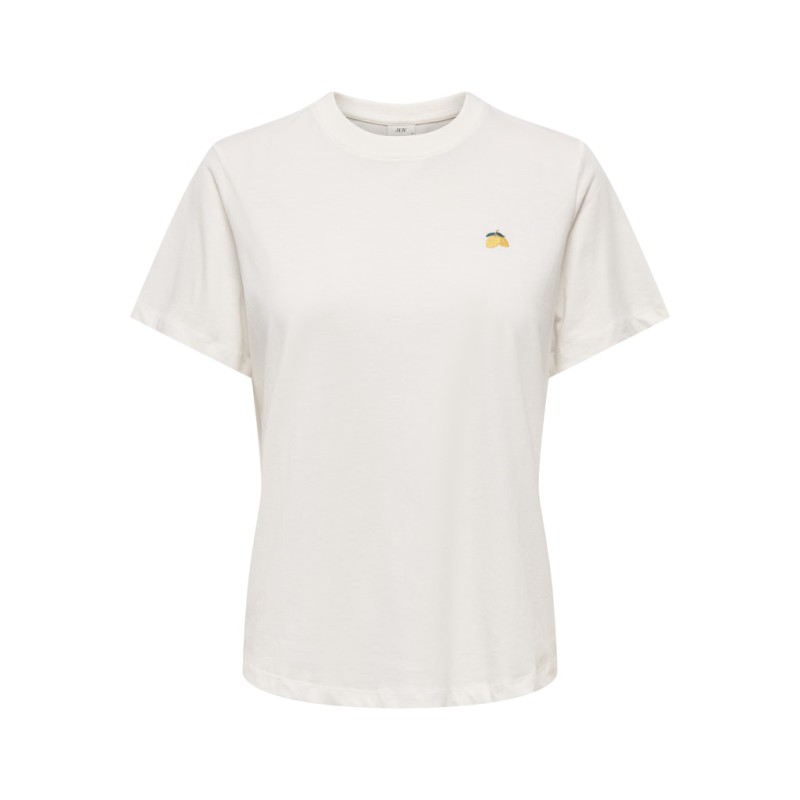 JDY Pisa S/S Print Top - Cloud Dancer / Lemon