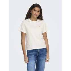 JDY Pisa S/S Print Top - Cloud Dancer / Lemon