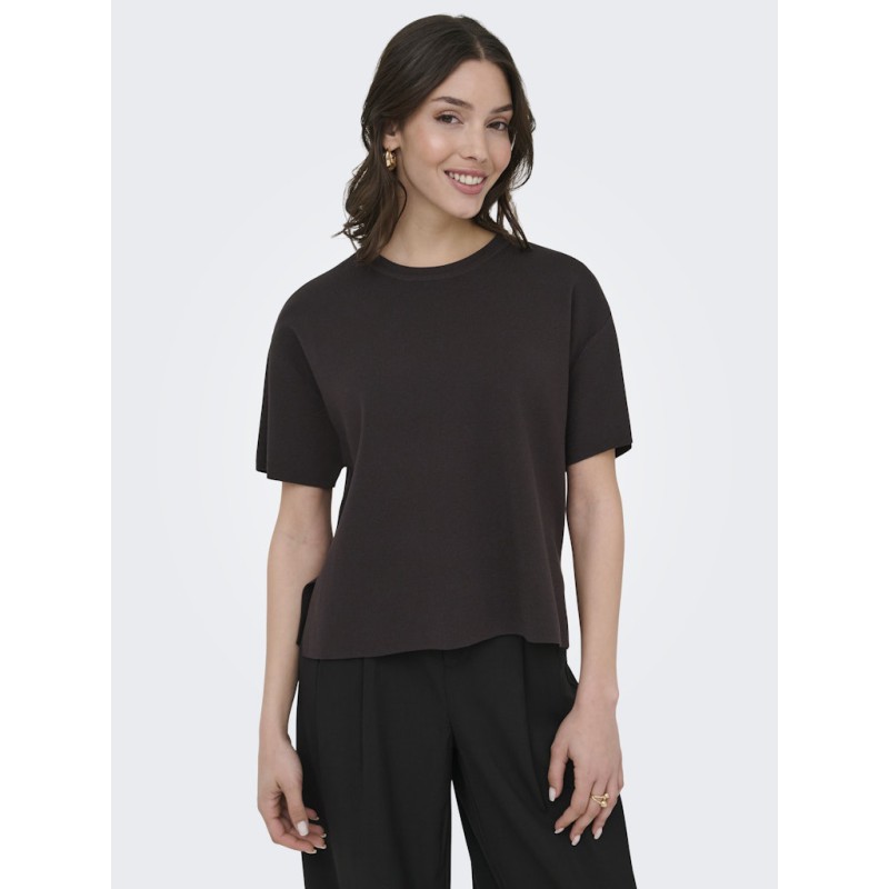 JDY Astra S/S Strik Pullover - Chocolate Torte