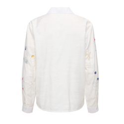 JDY Rhea L/S Loose Broderi Skjorte - Cloud Dancer
