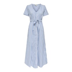 JDY Mio S/S Maxi Skjorte Kjole - Forever Blue