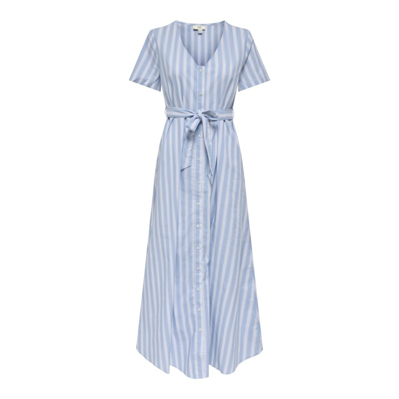 JDY Mio S/S Maxi Skjorte Kjole - Forever Blue