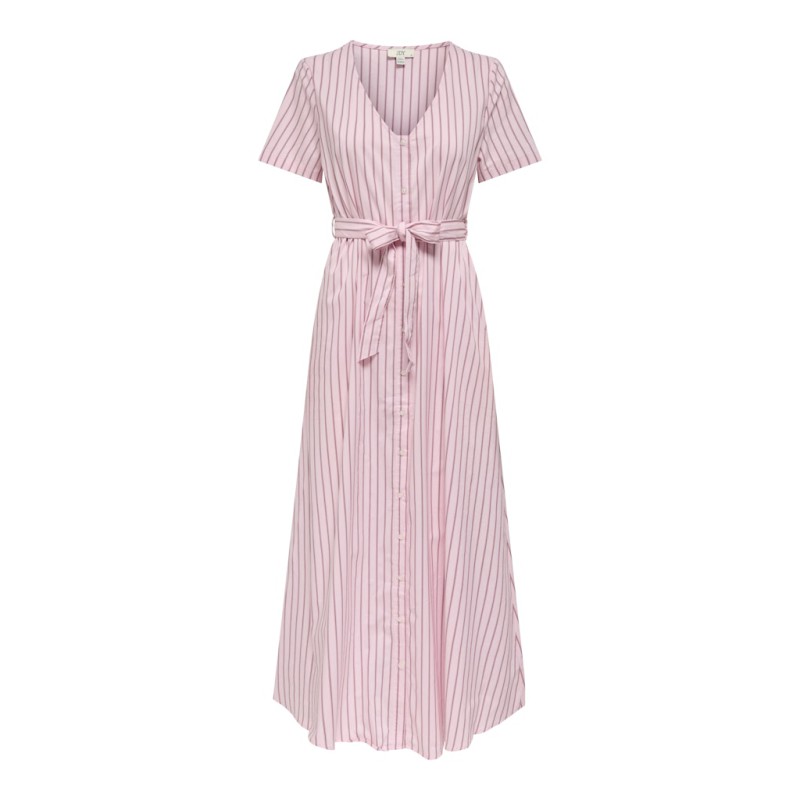 JDY Mio S/S Maxi Skjorte Kjole - Chalk Pink