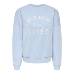 JDY Mesa L/S Broderi Sweatshirt - Cashmere Blue