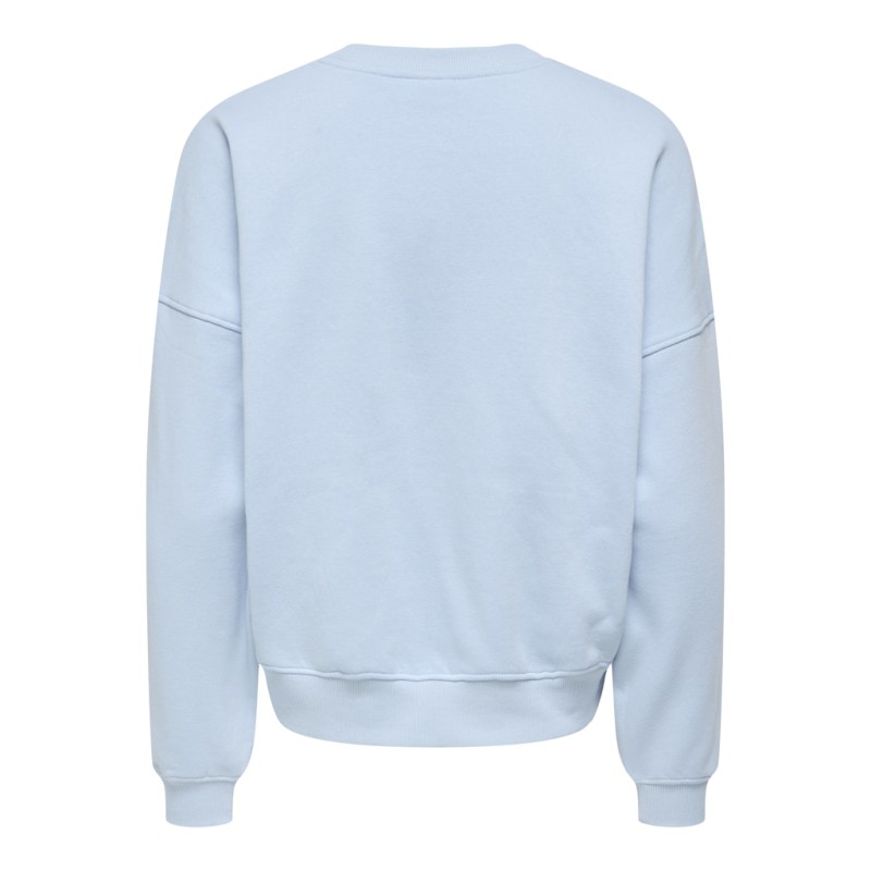 JDY Mesa L/S Broderi Sweatshirt - Cashmere Blue