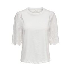 JDY Lair Blonde S/S Top - Cloud Dancer