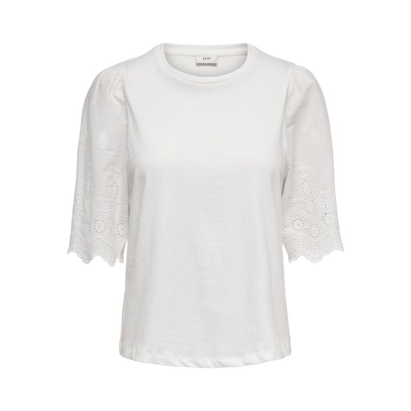 JDY Lair Blonde S/S Top - Cloud Dancer