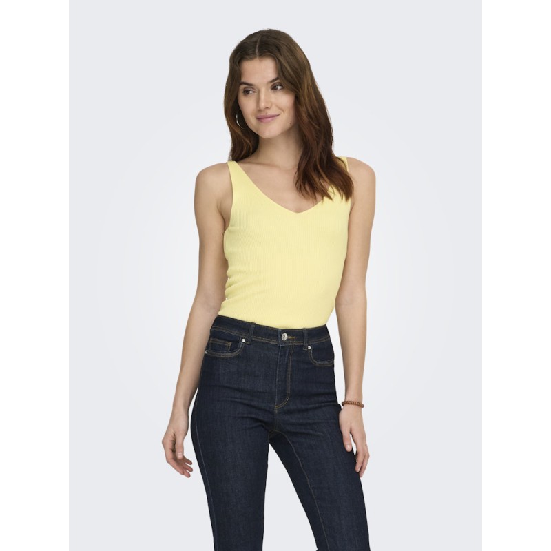 JDY Nanna S/L Strik Top - Pastel Yellow