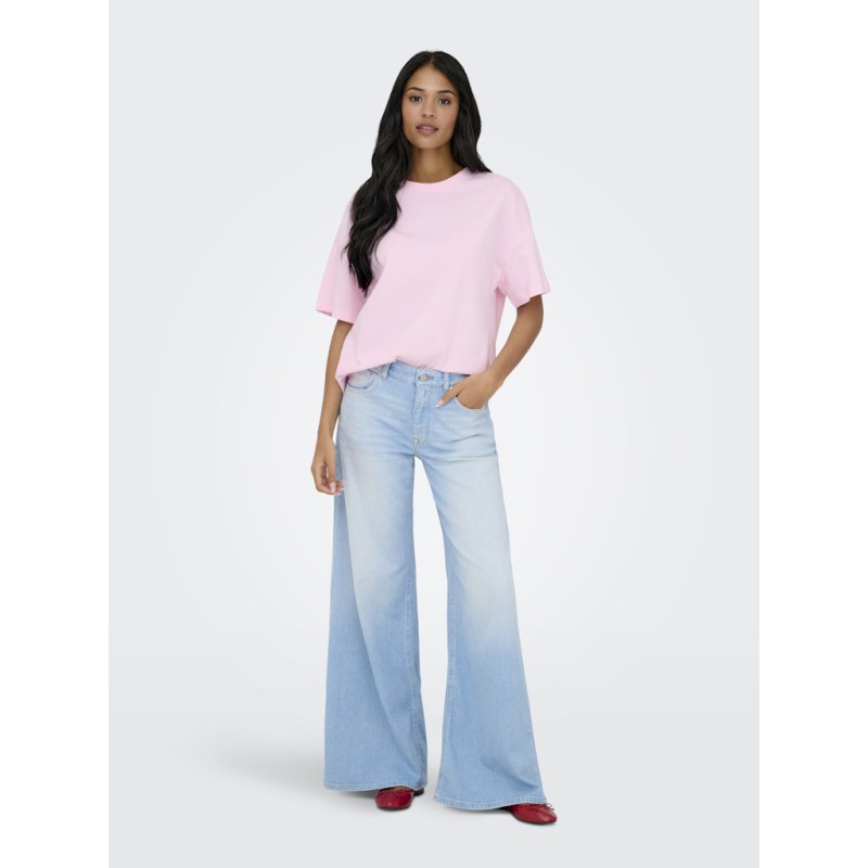 JDY Carla S/S OVersize T-shirt - Pink Lady
