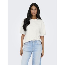 JDY Carla S/S OVersize T-shirt - Cloud Dancer