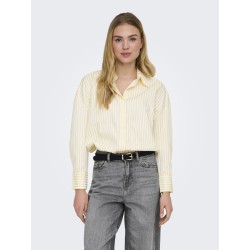 JDY Vesper L/S Løs Skjorte - Cloud Dancer / Pastel Yellow