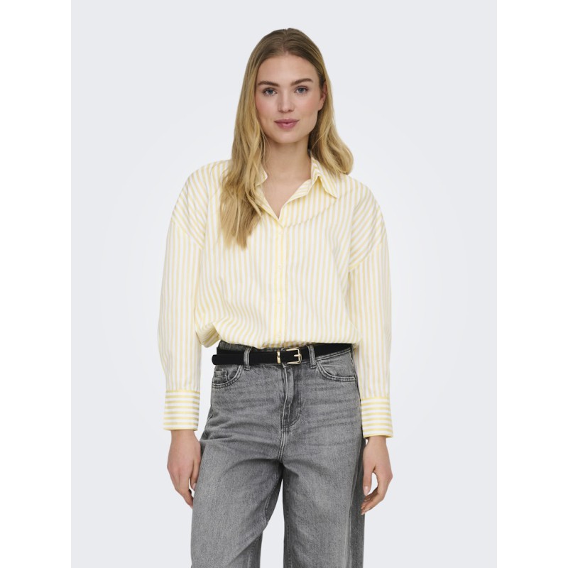 JDY Vesper L/S Løs Skjorte - Cloud Dancer / Pastel Yellow