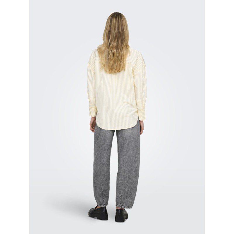 JDY Vesper L/S Løs Skjorte - Cloud Dancer / Pastel Yellow