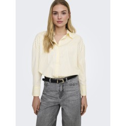 JDY Vesper L/S Løs Skjorte - Cloud Dancer / Pastel Yellow