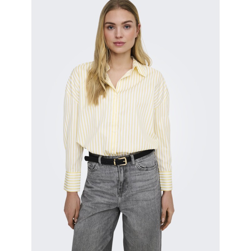 JDY Vesper L/S Løs Skjorte - Cloud Dancer / Pastel Yellow