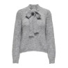 JDY Zoey Life Strik Pullover Med Sløjfe - Light Grey Melange