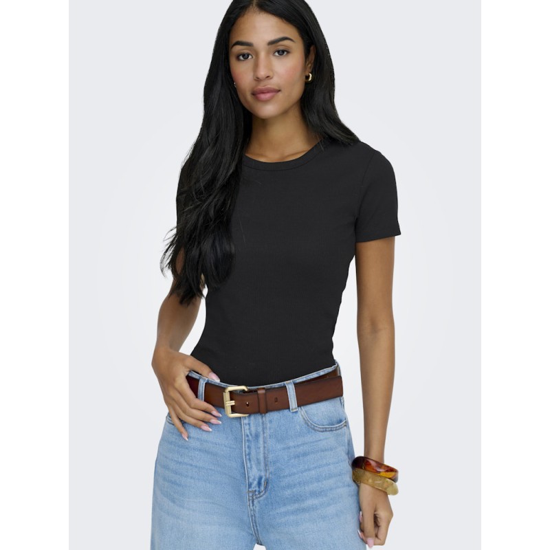 ONLY Val S/S Rund Hals T-shirt - Sort