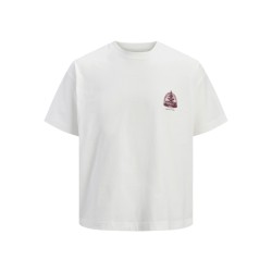 JACK & JONES Maine S/S bag Print T-shirt - Cloud Dancer