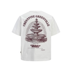 JACK & JONES Maine S/S bag Print T-shirt - Cloud Dancer