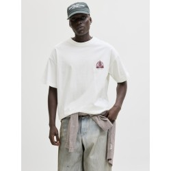 JACK & JONES Maine S/S bag Print T-shirt - Cloud Dancer