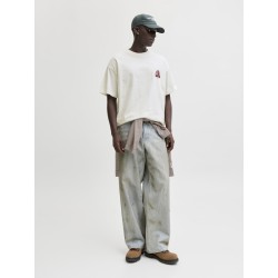 JACK & JONES Maine S/S bag Print T-shirt - Cloud Dancer