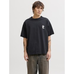 JACK & JONES Maine S/S bag Print T-shirt - Sort