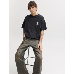 JACK & JONES Maine S/S bag Print T-shirt - Sort