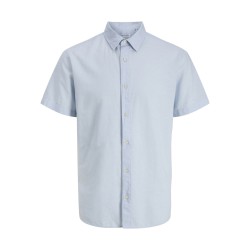 JACK & JONES Junior Breeze Hør S/S Skjorte - Celestial Blue