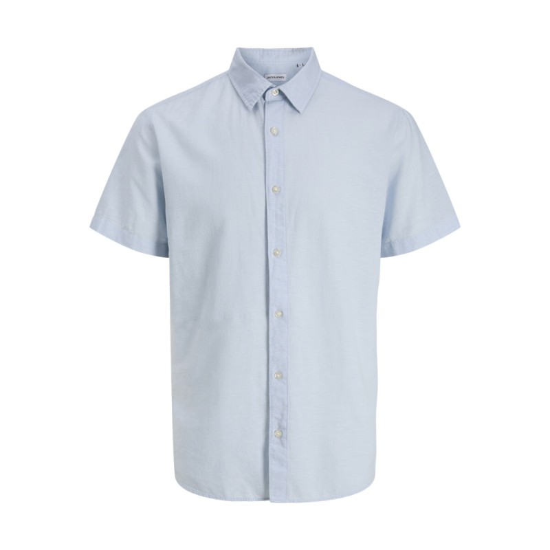 JACK & JONES Junior Breeze Hør S/S Skjorte - Celestial Blue