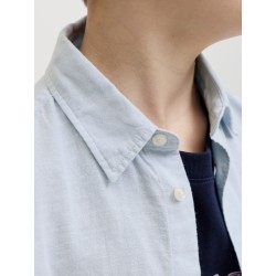 JACK & JONES Junior Breeze Hør S/S Skjorte - Celestial Blue